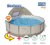 Bestway 561FY Piscina Steel Pro MAX con contemporaneo Design a strisce 96x 107