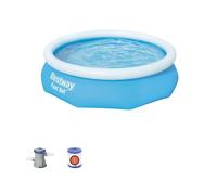 BESTWAY piscina gonfiabile autoportante blu - DIAMOND ⌀ 300 x 76 cm - piscina fuori terra rotonda autoportante con filtro a cartuccia + 1 cartuccia inclusa
