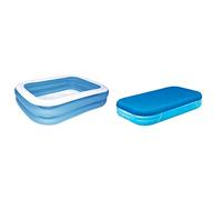 Bestway-Piscine gonfiabili, Colore Blu, 211 cm, Aufblasbare Pools_Blau/Wei & szlig; & 58108 Copertura per Piscina Family da 305 x 183 cm