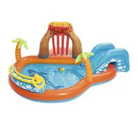BESTWAY - Play Center Vulcano Con Fondo Gonfiabile-scivolo-spruzzo-gioco Con Anello E Palline, , 265 X 265 X 104 Cm, 53069, Un Singolo Pezzo