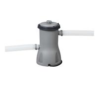Bestway Pompa filtrante Flowclear da 800 litri, detergente per piscina fuori terra per piscine da 1.100 l-17.400 l, include cartuccia sostituibile, portata del sistema 580 gal/h, grigio