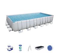 Bestway Power Steel 56474 piscina fuori terra Piscina con bordi Piscina rettangolare 30045 L Blu, Grigio
