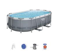 Bestway Power Steel 56620 piscina fuori terra ovale 427x250x100 cm grigio scuro