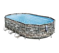 Bestway - Power Steel 56719 piscina fuori terra Piscina con bordi Piscina ovale 20241 L Multicolore