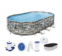 Bestway Power Steel 56719 piscina fuori terra Piscina con bordi Piscina ovale 20241 L Multicolore