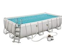 Bestway Piscina Fuori Terra con Telaio Portante Piscina Esterna da Giardino in PVC triplice strato Rettangolare 549x274x122h cm con Pompa a Sabbia da 3.785...