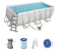 PISCINA BESTWAY FUORITERRA 412X201X122H POWERSTEEL RETTANGOLARE POMPA SCALETTA