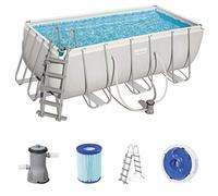 Bestway Power Steel 56456 piscina fuori terra Piscina con bordi Piscina rettangolare 8124 L Blu, Grigio
