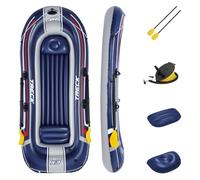 Bestway Gommone Gonfiabile mis. 307x126 cm - portata massima 270 kg (ideale per 3 adulti) - contiene 2 remi, una pompa a piede, 1 kit di riparazione, 2 cuscini gonfiabili