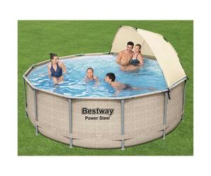 Bestway Set Piscina con Tettoia Power Steel 396x107 cm
