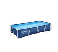 Bestway Steel Pro Frame Pool Set con pompa filtro 400 x 211 x 81 cm, blu scuro, rettangolare