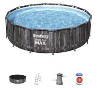 BESTWAY 5614Z PISCINA FUORITERRA ROTONDA CON STRUTTURA Ø 427cm EFFETTO LEGNO