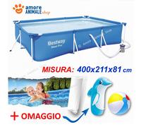 Bestway Piscine Fuoriterra, 13'1" x 6'11" x 32"/4.00 m x 2.11 m x 81 cm Pool Set