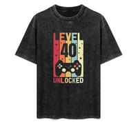 BestWishes 40Th Birthday 1982 Level Unlocked 40 Year Old Gaming Unisex T-Shirt Top Black Mens Tee S
