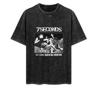 BestWishes 7 Seconds Old School Unisex T-Shirt Top Black Mens Tee XL