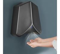 BESTXH Asciugamani Elettrico Automatico con Sensore, 1100 W Ad Alta Potenza con Filtro Hepa, Asciugatura Rapida in 8-10 Secondi, Protezione da Sovracorrente E Surriscaldamento,Nero