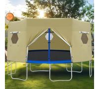 BESTXH Copertura per Trampolino, Telo Impermeabile Oxford per Trampolino, Telo con Cerniera E Cinghia Adatto, per 6 Trampolini con Pali Dritti, Telo Antipioggia, Design Pieghevole,01,14FT