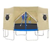 BESTXH Copertura Protettiva Solare per Trampolino, Tenda per Trampolino Impermeabile in Tessuto Oxford con Finestra E Lucernario, Tenda Impermeabile E Resistente Ai Raggi UV,01,15FT