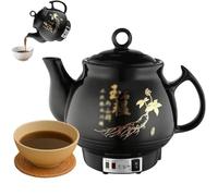 BESTXH Cuocitore Elettrico per Erbe Medicinali, Pentola per Decozione da 4-6 Litri con Protezione dal Surriscaldamento, Pentola per Medicina Cinese Completamente Automatica,Nero,4L