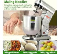 BESTXH Impastatrice Elettrica da 5/7/10 Litri, Impastatrice Professionale con Funzione Pulse, 3 velocità, con Ciotola in Acciaio Inox E Gancio Impastatore, per Pane E Dolci,Bianca,5L