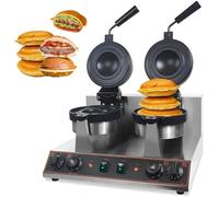BESTXH Macchina per Hamburger Professionale, Macchina Elettrica per Hamburger, Piastra per Sandwich Girevole A 180° con Teglia Antiaderente, per Uso Domestico O Professionale,Double Headed