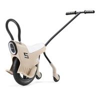 BESTXH Monociclo per Bambini da 12 Pollici con Spinta Manuale (Modello Genitore-Figlio), Monocicli Leggeri con Luci/Manubrio/Ruote Ausiliarie, Biciclette Monociclo,Cachi