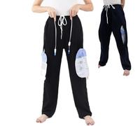 BESTXH Pantaloni Porta Sacca per Catetere da Gamba, Pantaloni Porta Sacca per Urina per Uomo/Donna, Contiene (2) Sacche da Gamba da 2000 Ml, per Cateteri per Nefrostomia, Foley,Nero,3XL