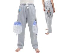BESTXH Pantaloni Porta Sacca per Catetere da Gamba, Pantaloni Porta Sacca per Urina per Uomo/Donna, Contiene (2) Sacche da Gamba da 2000 Ml, per Cateteri per Nefrostomia, Foley,Grigio,XL