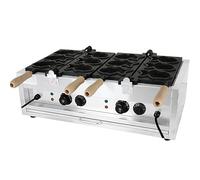 BESTXH Piastra per Waffle Taiyaki A 6/12 Scomparti, Piastra per Waffle Elettrica Professionale per Torte, Macchina per Waffle Antiaderente, Stampo A Forma di Pesce,12 Hole