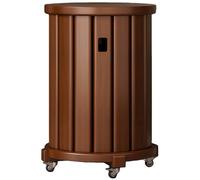 BESTXH Set di 4 Sgabelli Impilabili, Sgabello in Legno 4 in 1, Sgabelli Rotondi in Legno, Sgabello Impilabile da Pranzo, Non Richiede Installazione, per Soggiorno, Cucina,Walnut,with Wheels