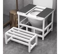BESTXH Sgabello per WC Accovacciato, Telaio di Conversione per WC Accovacciato, Sgabello Ergonomico Antiscivolo Unisex per Bambini Piccoli, con Poggiapiedi E Cuscinetti Antiscivolo,Bianca