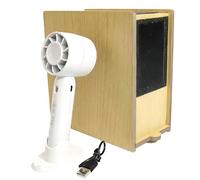 BESTXH Soffiatore per Separare I Gusci dei Semi per Uccelli, Macchina per La Pulizia dei Semi per Uccelli Tramite Soffiaggio, Design A Grande Diametro, con Ventola, per Miglio,Natural Wood