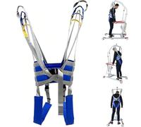 BESTXH Sollevatore per Anziani, Imbracatura per Sollevamento Completo del Corpo del Paziente, Amaca per Il Trasferimento in Bagno, Ausili per Camminare E Stare in Piedi,Blu,M