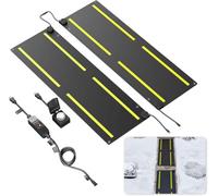BESTXH Tappetini Riscaldanti per Scioglimento Neve, Tappetini Riscaldanti in Gomma Antiscivolo per Esterni con Timer, Cavo di Alimentazione, Protezione dalle Perdite, Tappetino,10x30in,2pcs