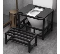 BESTXH Telaio di Conversione per WC alla Turca, Ausilio per La Transizione da WC A WC alla Turca con Poggiapiedi E Cuscinetti Antiscivolo, Telaio con Design Ad Arco Rinforzato,Nero