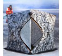 BESTXH Tenda da Pesca sul Ghiaccio Portatile per 3-4 Persone, Tenda da Pesca sul Ghiaccio Isolata A 3 Strati con Tessuto Oxford 210d, Tenda da Campeggio Invernale per Esterni,Camuffare