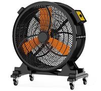 BESTXH Ventilatore Industriale A Tamburo, Circolatore d'Aria in Metallo per Impieghi Gravosi, Ventilatori da Pavimento Ad Alta velocità con Ruote Frenanti, 7 velocità, per Cantine,Nero,32inch