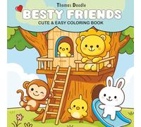Besty Friends: Super Cute Coloring Book for Adults and Teens Featuring Adorable Animals Characters for Relaxation