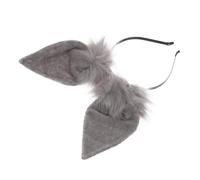 BESTYASH 1 Pezzo Coparino per le orecchie di coniglio pelo di coniglio Accessori per BUNNY HACK copricapo cosplay usura dei cosplay Peluche Grigio