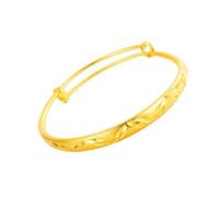 BESTYASH 1 Pz braccialetto da polso semplice bracciali d'oro per le donne braccialetti d'oro Bracciale regolabile bracciale in titanio dorato bracciale dorato a cinque petali Golden