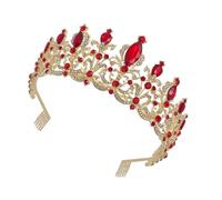 BESTYASH 1 Pz fascia per da sposa per il matrimonio delle donne perla della fascia della sposa colorato reale matrimonio copricapo affascinante della sposa Lega di zinco rosso