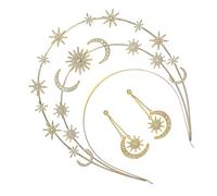 BESTYASH 1 Set Accessori Nuziali con Cerchietto Stella e Coroncina Dea per Matrimonio Cerimonie e Feste Eleganti