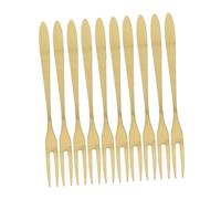 BESTYASH 10 pezzi Forchette per Frutta Acciaio Inossidabile Due Prongs Utensili Eleganti per Dessert e Party Colori Random per Bar Ristoranti e Feste Colore Casuale Colore Casuale