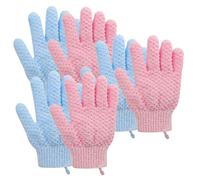 BESTYASH 12 pezzi Guanti Bagno Esfolianti in Guanto Scrub Corpo Delicato per Doccia Massaggio Stimolante con Spugna Resistente e Traspirante Misto Blu e Rosa per Uso Quotidiano