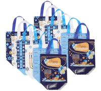 BESTYASH 12 pezzi Sacchetti Regalo Hanukkah con Manici in Non Riutilizzabili Buste Festa con Stampa Festiva per Bomboniere e Confezioni Regalo