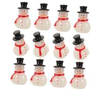 BESTYASH 16 Pezzi Mini Snowman Figurines Luminous in Resin for DIY Crafts Glow in Dark Christmas Decorations Miniature Snowmen for Fairy Gardens And Tabletop Displays