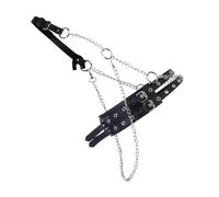 BESTYASH 1pezzi Cintura Pu Per Donna Accessorio Elegante Con Catena Design Alla Moda Cintura Lombare Per Abbigliamento Femminile Nero