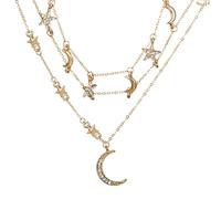 BESTYASH 1pezzi Collana Multi- Con Pendente Pentagramma e Motivo e Stella Design Elegante Perfetta Per Donne Accessorio Unico e Resistente