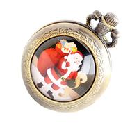 BESTYASH 1pezzi Orologio Da Tasca Vintage Retro Con Design Di Babbo Natale Orologio Pendolo Di Unisex Per Di Natale
