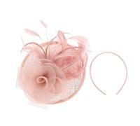 BESTYASH 1set Fascinator Hat Per Matrimoni e Feste Elegante Cappello Rete Con Piume Accessorio Per Donna Di Nude Per Eventi Come Tea Party e Cerimonie